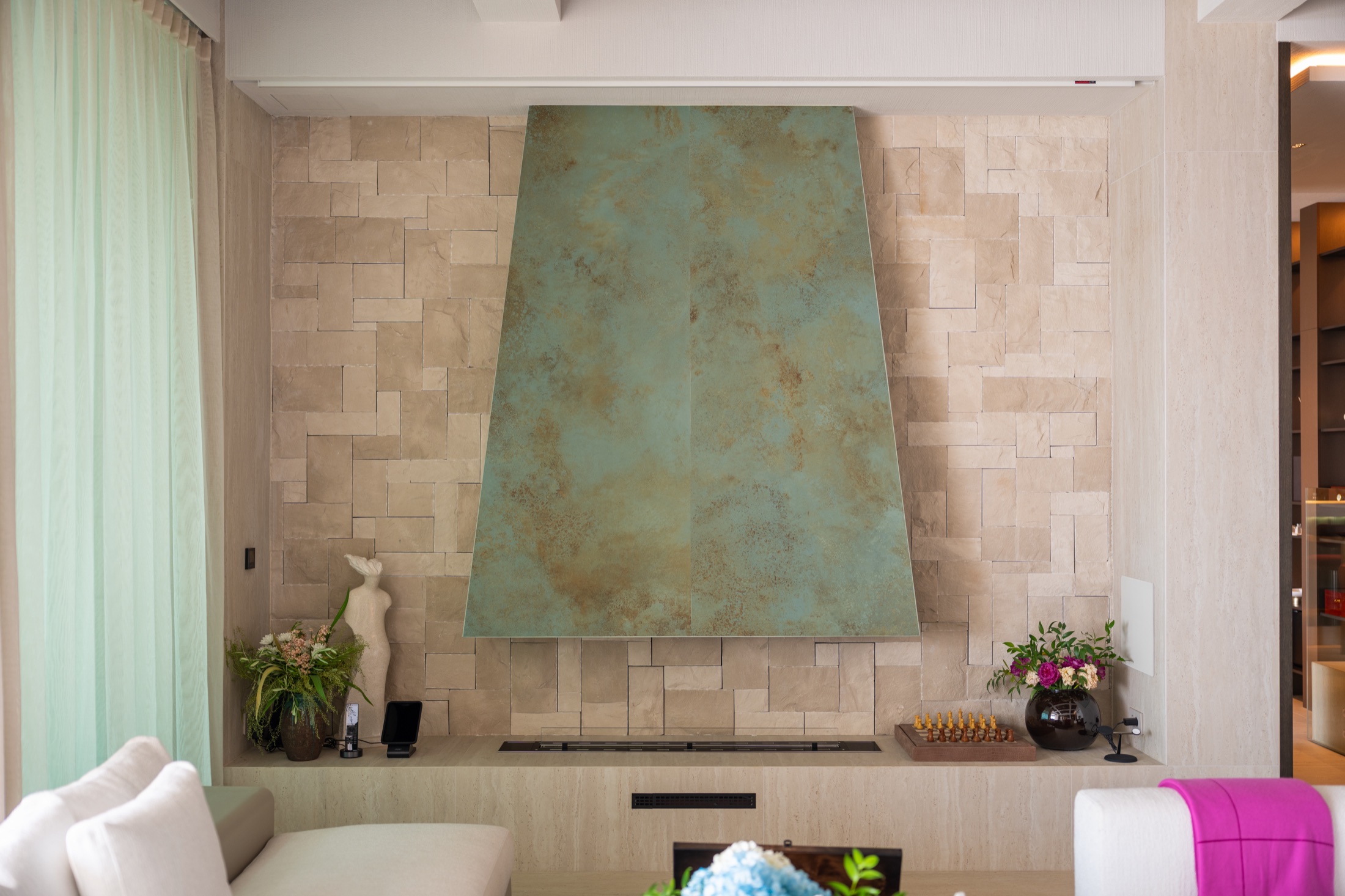 Bespoke stone interior and contemporary artwork